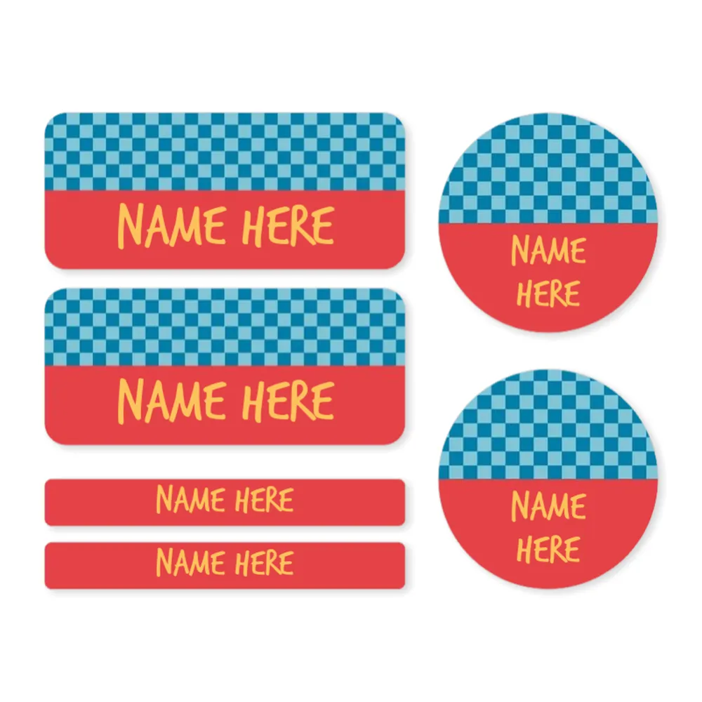 Checkers Mixed Name Label Pack – Dinkleboo US