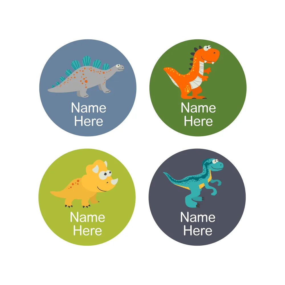 Dinosaur Round Name Labels – Dinkleboo US for Free Printable Dinosaur Cupcake Toppers