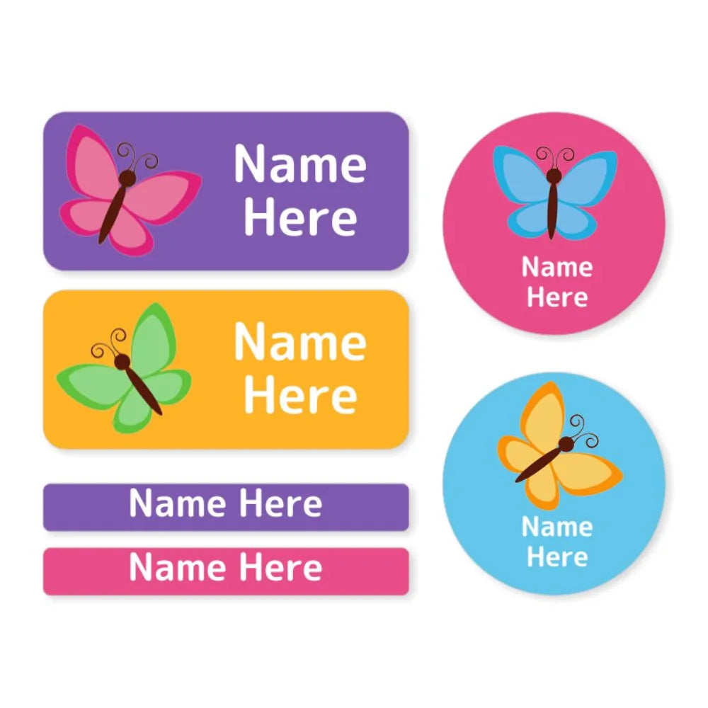 Butterfly Labeling Butterfly Mixed Name Label Pack โ Dinkleboo US