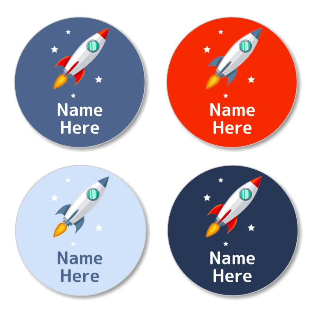 Rocket Round Name Labels – Dinkleboo US