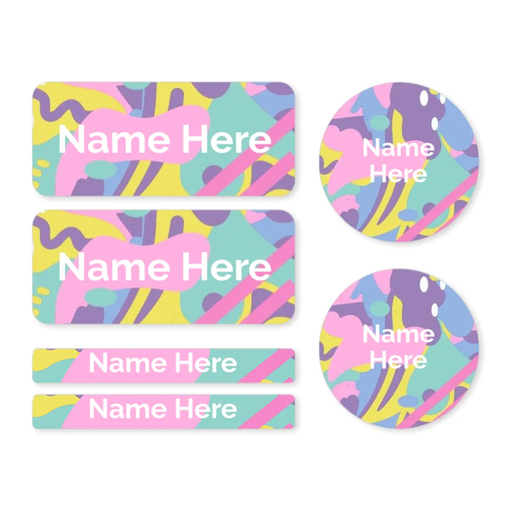 Retro Pop Mixed Name Label Pack – Dinkleboo US