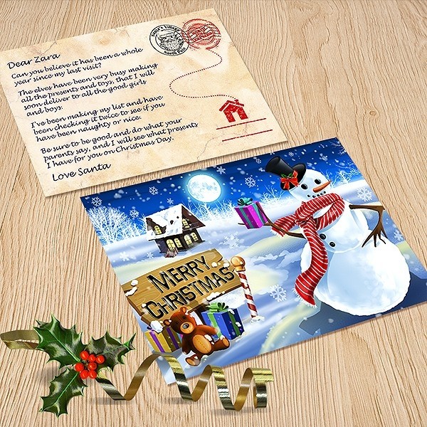 Snowman Santa Postcard