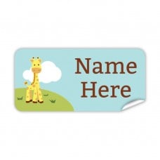 Cute Giraffe Rectangle Name Label