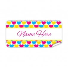 Heart Rectangle Name Label