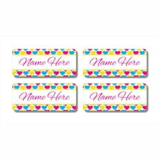 Hearts Rectangle Name Label