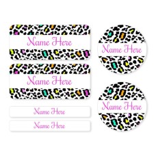 Leopard Print Mixed Name Label Pack