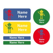 Robot Mixed Name Label Pack