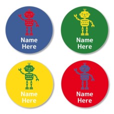 Robot Round Name Label