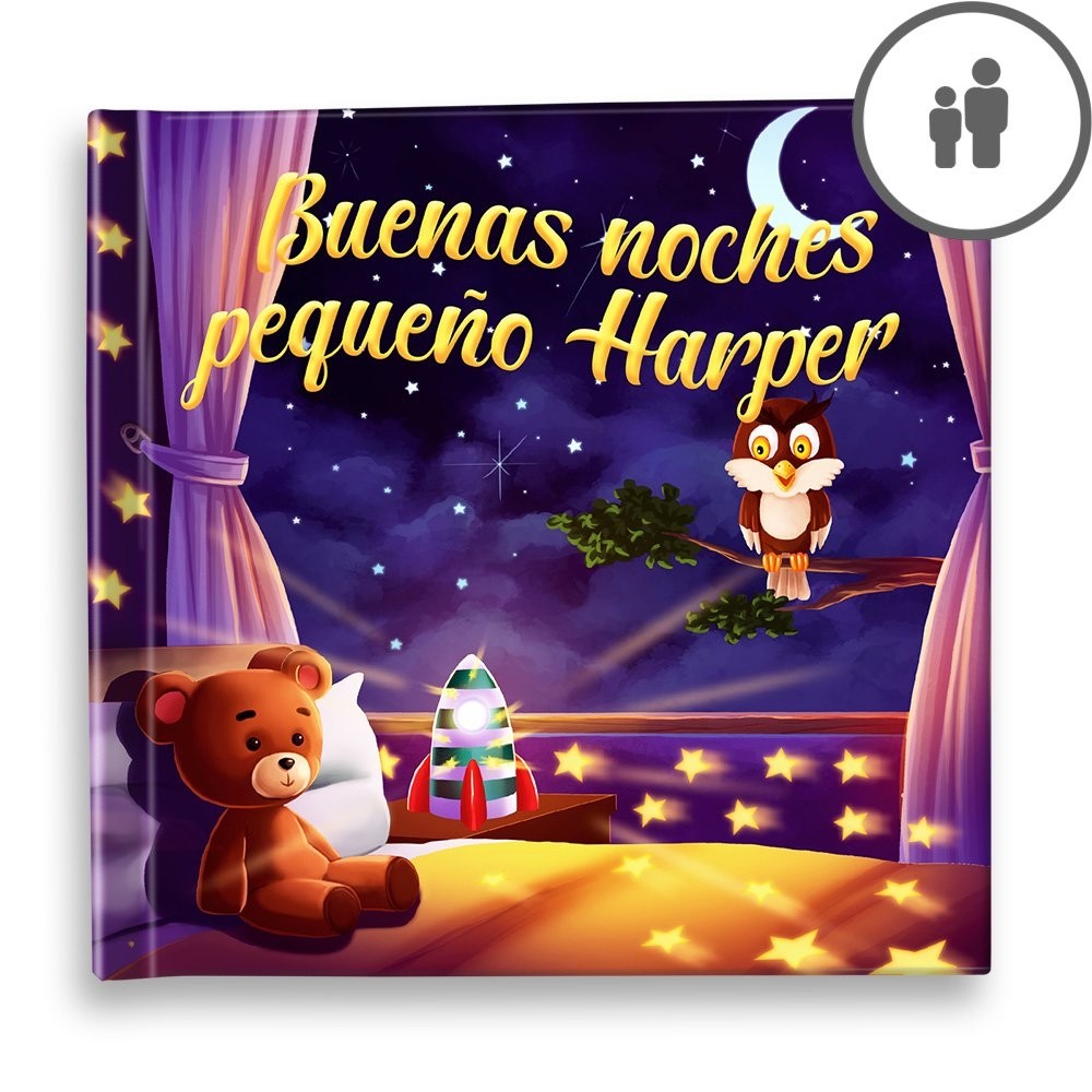 "Buenas noches" Libro de cuentos personalizado - MX|US-ES
