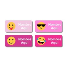 Etiquetas con nombre rectangulares de Emojis - ES|US-ES|MX