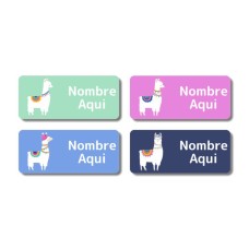 Etiquetas con nombre rectangulares de Llamas - ES|US-ES|MX