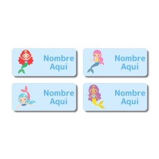 Etiquetas con nombre rectangulares de Sirenas - ES|US-ES|MX