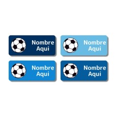 Etiquetas con nombre rectangulares de Balón de fútbol - ES|US-ES|MX