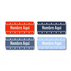 Etiquetas con nombre rectangulares de Estrellas - ES|MX|US-ES