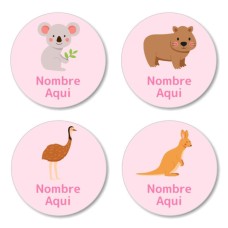 Etiquetas Redondas de Animales Australianos - ES|MX|US-ES