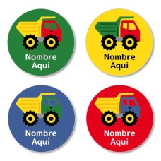 Etiquetas Redondas de Camión Volquete - ES|MX|US-ES