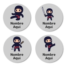 Etiquetas Redondas de Ninja - ES|MX|US-ES