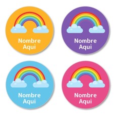 Etiquetas Redondas de Arcoíris - ES|MX|US-ES