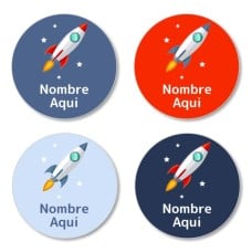 Etiquetas Redondas de Cohetes - ES|MX|US-ES