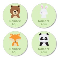 Etiquetas Redondas de Animales del Bosque - ES|MX|US-ES