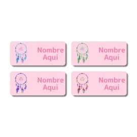 Etiquetas con nombre rectangulares de Atrapasueños