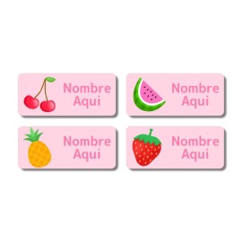 Etiquetas con nombre rectangulares de Frutas