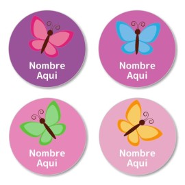Etiquetas Redondas de Mariposa