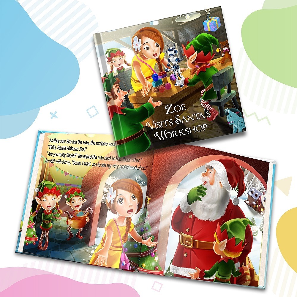 Personalized Story Book: "Visits Santa's Workshop"