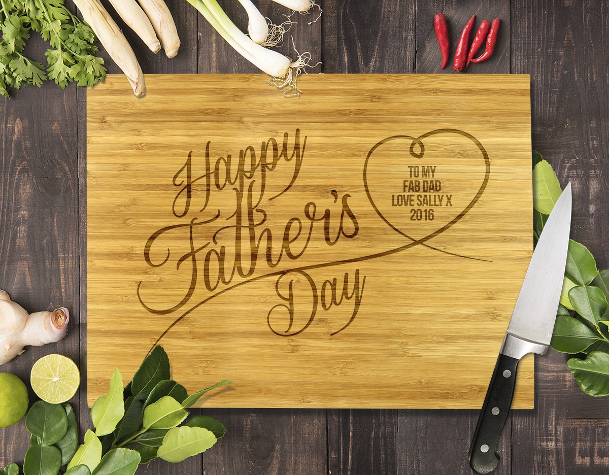 Happy Father's Day Bamboo Cutting Board