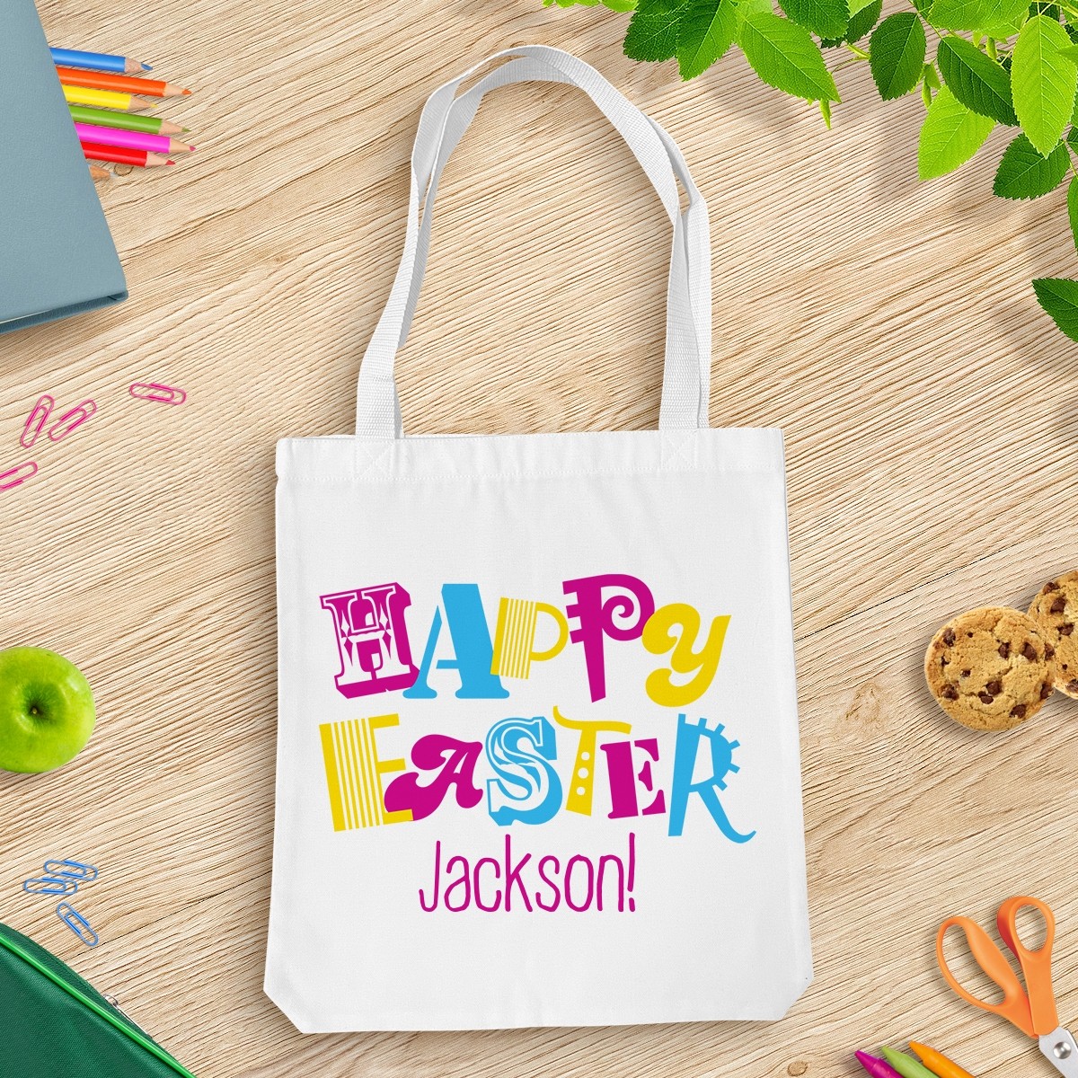 Happy Easter White Tote Bag