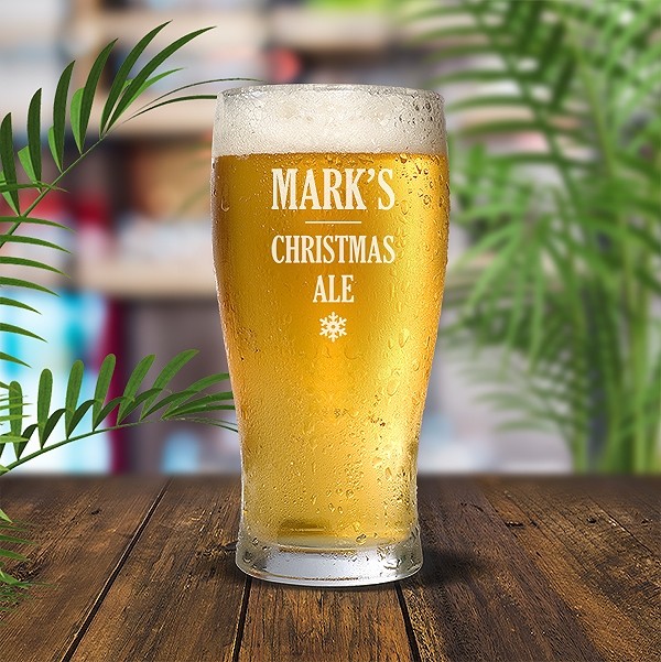 Christmas Ale Engraved Standard Beer Glass