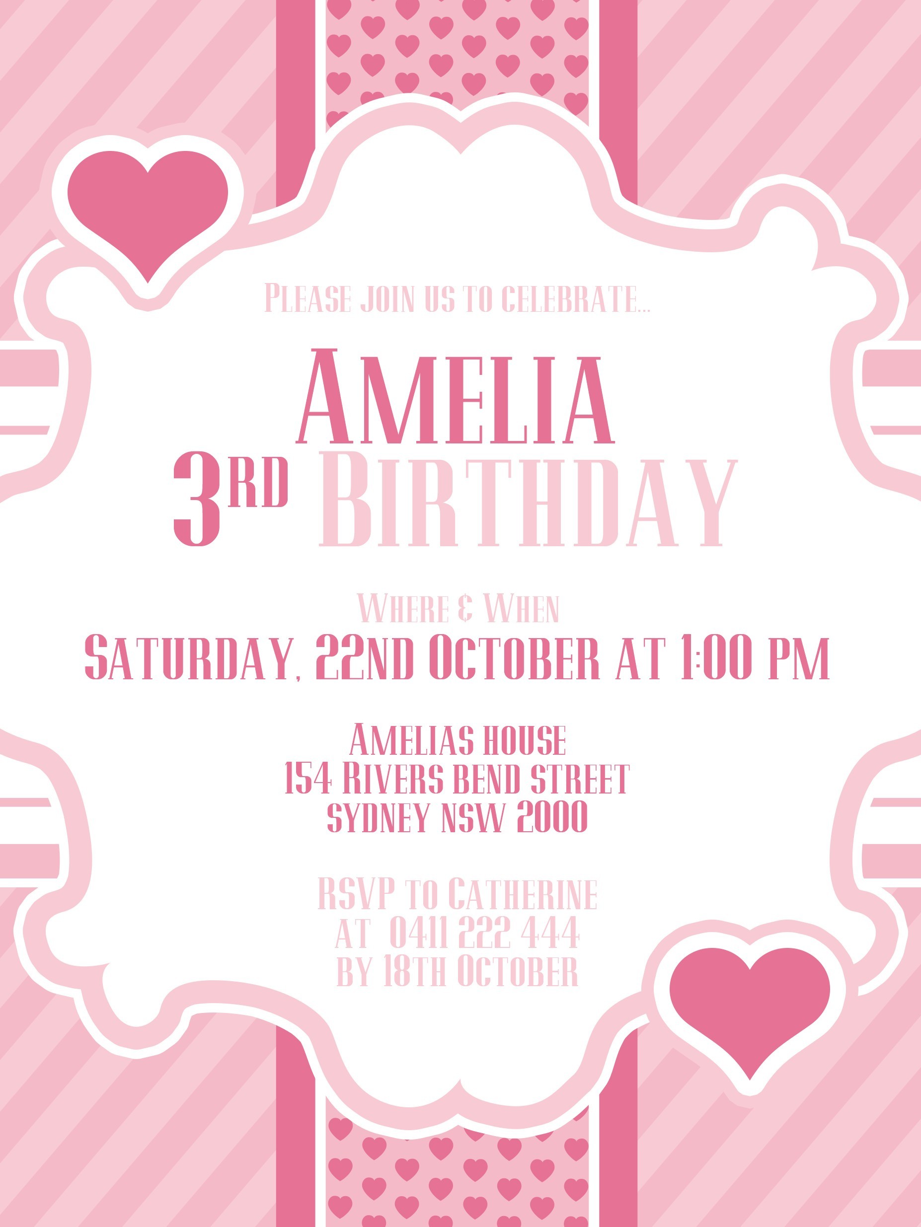 Pink Party Invitation
