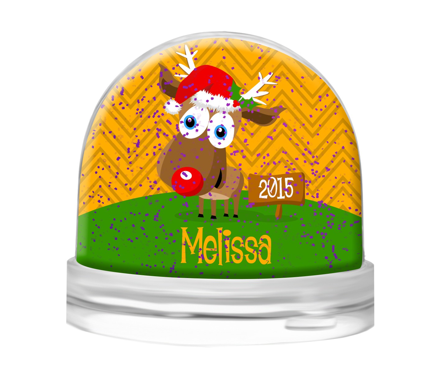 Christmas Glitter Globe with Reindeer