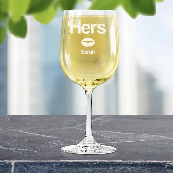 Hers Engraved Wine Glass