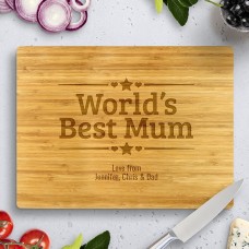 World's Best Mum Bamboo Cutting Board