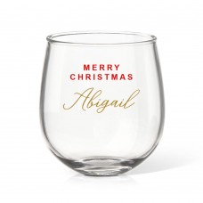 Christmas Stemless Wine Glass