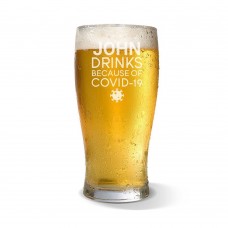 Covid Engraved Standard Beer Glass