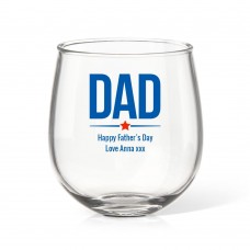 Dad Stemless Wine Glass