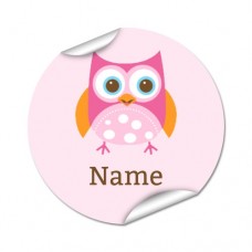 Owl Round Name Label