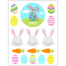 Grey Bunny Easter Sticker Pack