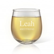 Hash Tag Engraved Stemless Wine Glass