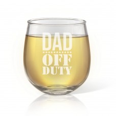 Off Duty Engraved Stemless Wine Glass