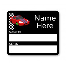 Race Car School Book Label