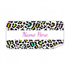 Rainbow Leopard Rectangle Name Label