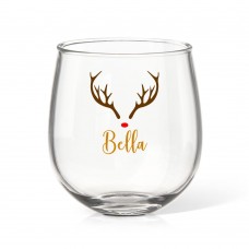 Reindeer Stemless Wine Glass