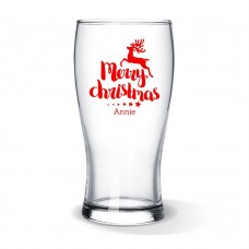 Reindeer Christmas Standard Beer Glass
