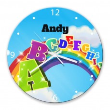 A to Z Glass Wall Clock