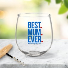 Best Mum Ever Stemless Wine Glass