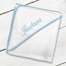 Embroidered Blue Hooded Towel
