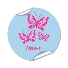 Butterflies Round Name Label